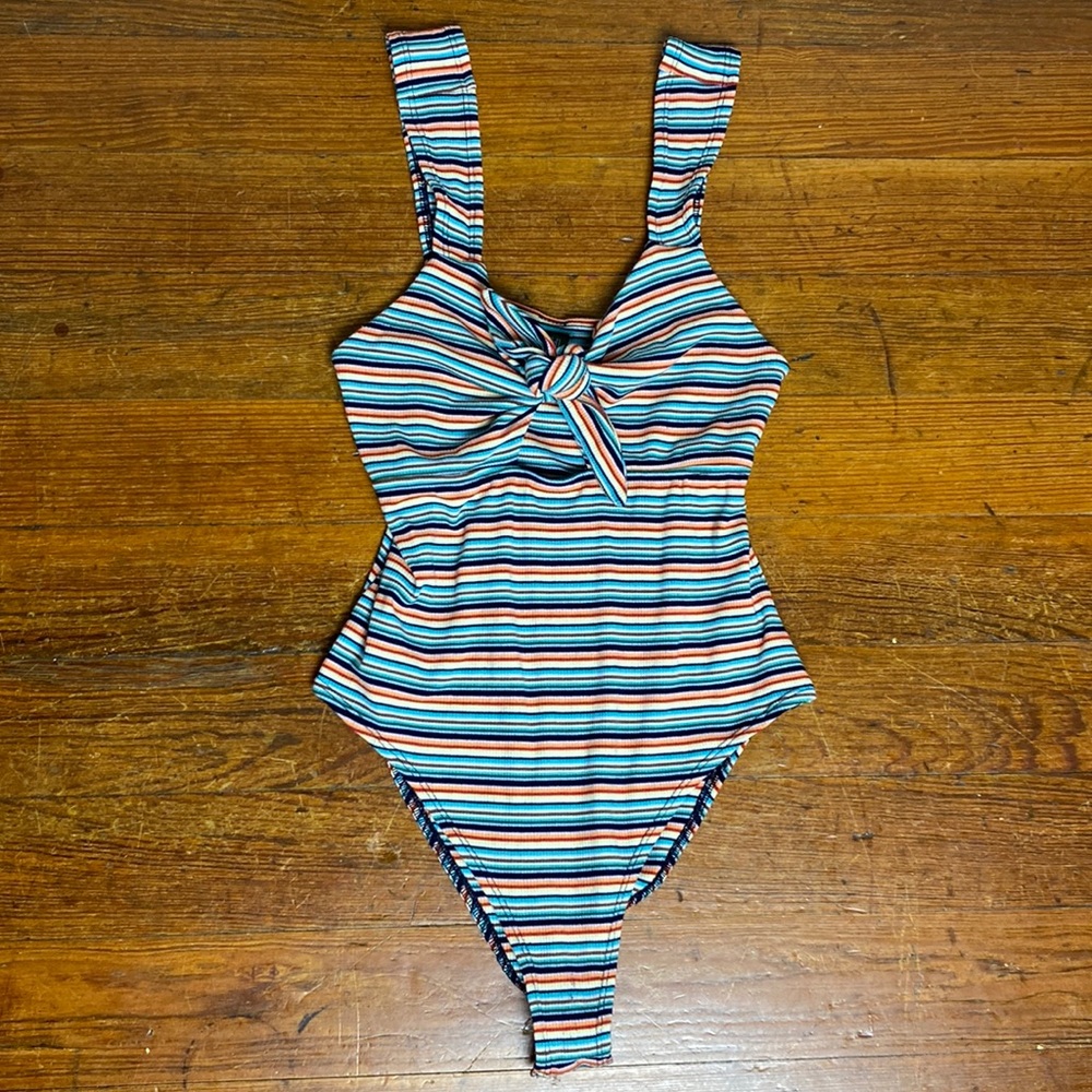 New Fable Retro Rainbow Stripe Bodysuit #122N